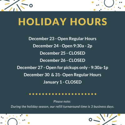 Holiday Hours – December 2019
